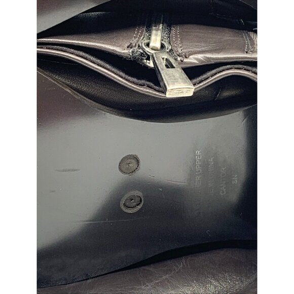 Valerie Stevens Womens All Leather Brown Knee High Boots 8N Zipper Almond Toe - Picture 8 of 10